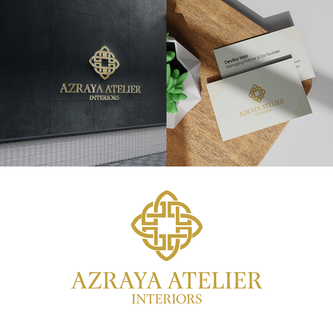 Luxury interior design company logo design for Azraya Atelier Interiors
