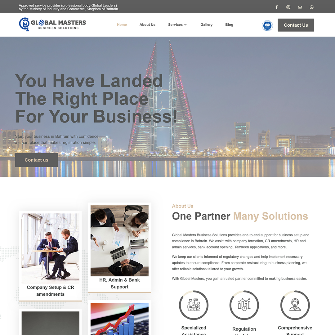Business Consulting Website Design and Development by Click You Design for Bahrain Company