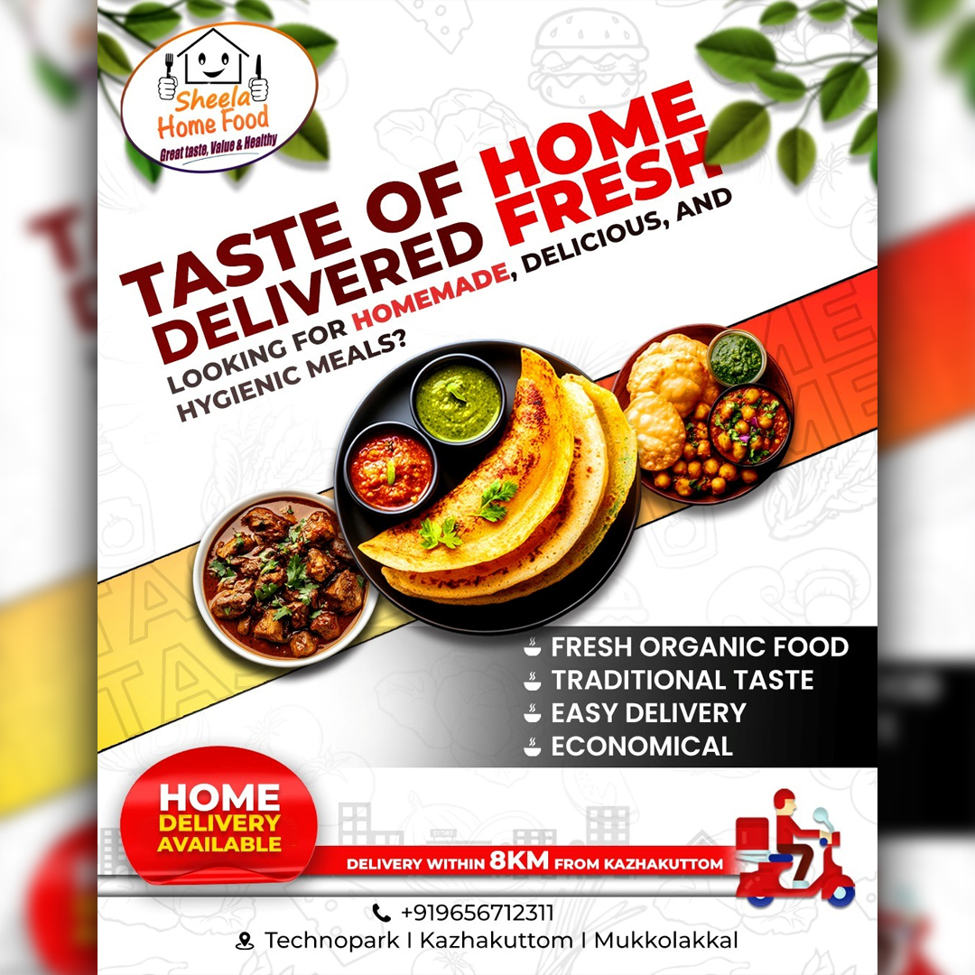 Food Delivery Social Media Poster Design Created by Click You Design
