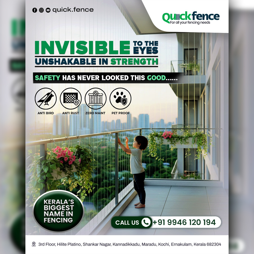 Invisible Grill Installation for Balcony Safety and Child Protection Created by Click You Design