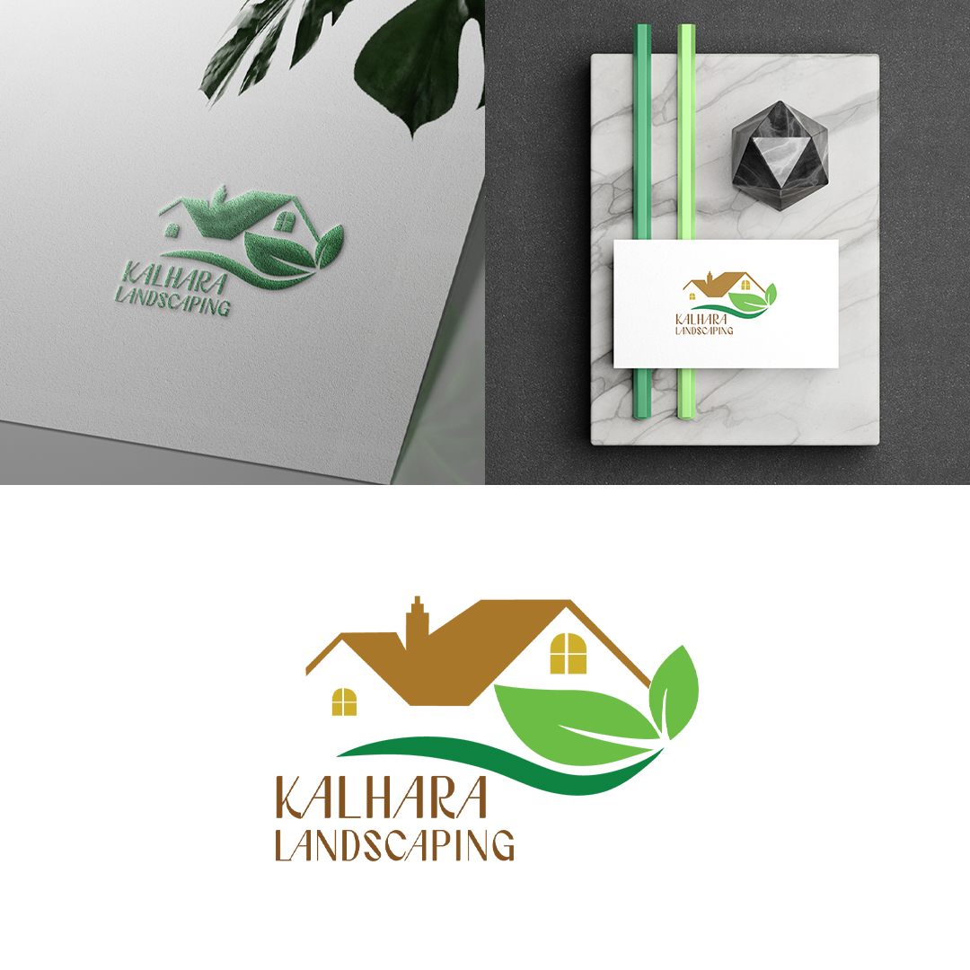 Custom landscaping company logo design and brand identity created by ClickYouDesign for Kalhara Landscaping