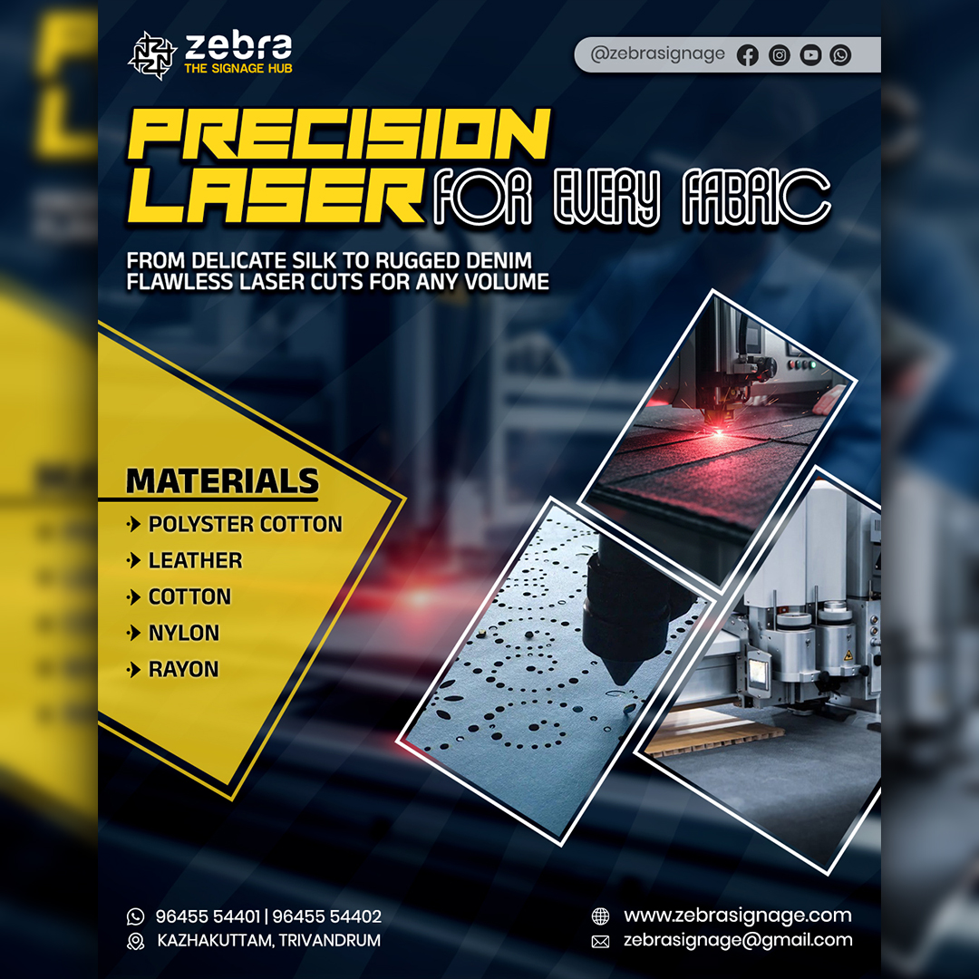 Laser Cutting Service Advertisement Design Created by Click You Design Kerala