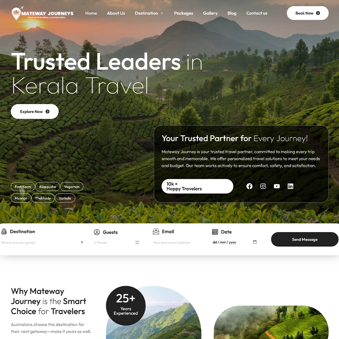Travel and Tourism Website Design and Development by Click You Design Kerala