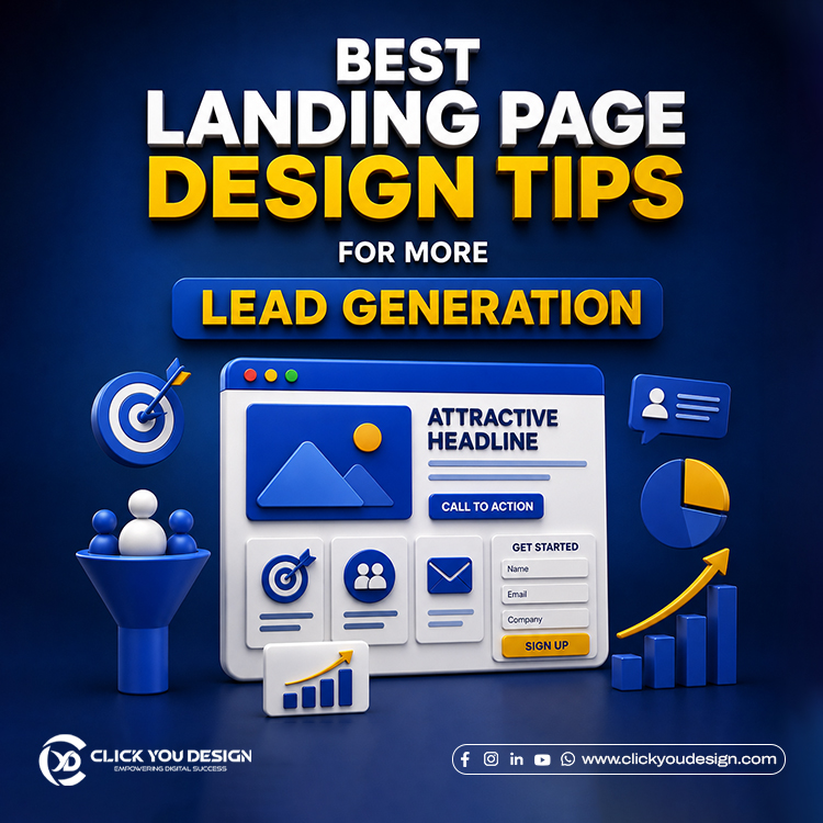 Best landing page design tips for lead generation with attractive headline, call to action, signup form, and conversion-focused elements