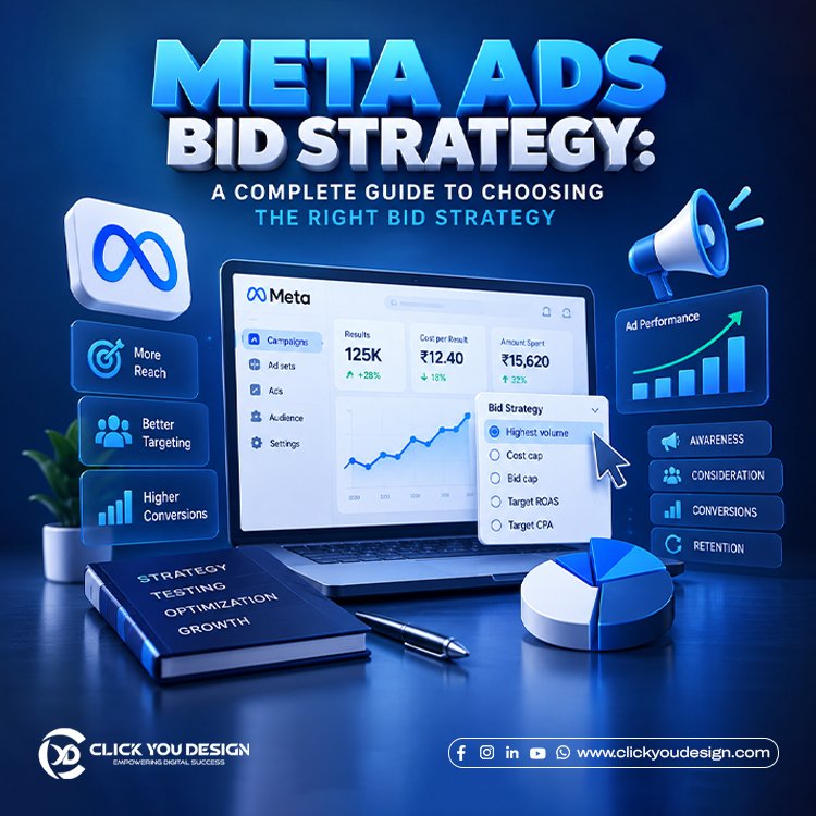 Meta Ads bid strategies guide showing different bidding options for better ad performance and campaign optimization.