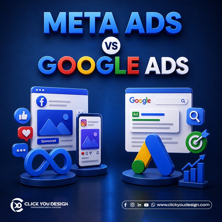 Meta Ads vs Google Ads comparison showing key differences in digital advertising platforms